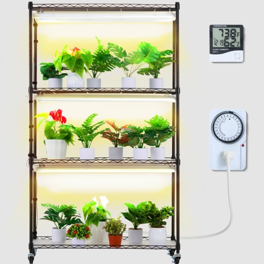 Vevor Plant Stand With Grow Lights 4 Tiers 180W 59.1" Tall Plant Grow Shelf