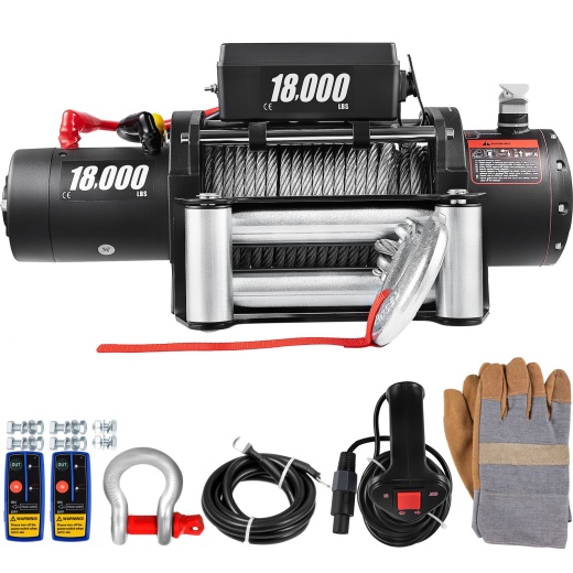 Vevor Truck Winch 18000Lbs Electric Winch Cable Steel 12V Power Winch with Wireless Remote Control and Powerful Motor for Utv Atv
