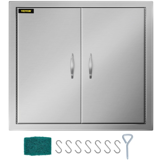 Vevor Outdoor Kitchen Access 26"X 24" Wall Construction Stainless Steel Flush Mount For Bbq Island