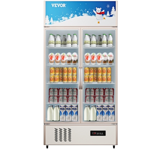 Vevor Commercial Refrigerator, Display Fridge Upright Beverage Cooler