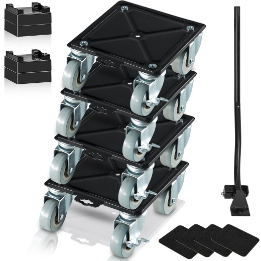 Vevor Heavy Furniture Movers - Carbon Steel Furniture Mover Dolly with 4 360° PP Swivel Wheels