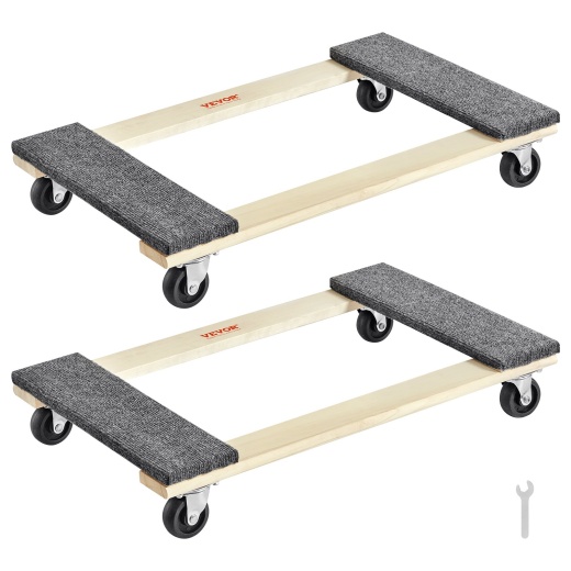 Vevor Furniture Dolly - 1000 Lbs Capacity, 2 Packs, Heavy Duty Moving Cart