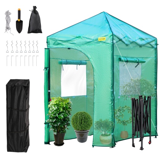 Vevor Greenhouse Portable Walk-In Hot Green House Tent 6' X 4' X 8'