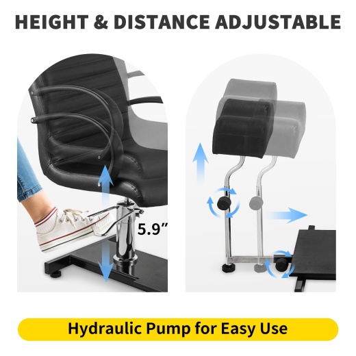 Vevor Hydraulic Lift Adjustable Spa Pedicure Unit With Easy-Clean Bubble Massage Footbath Black