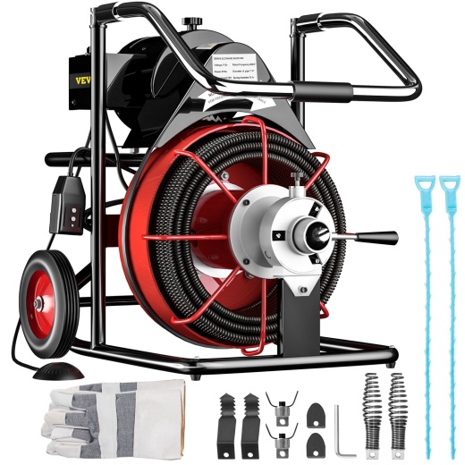 Vevor 75 Ft X 3/8 Inch Electric Drain Cleaner Machine