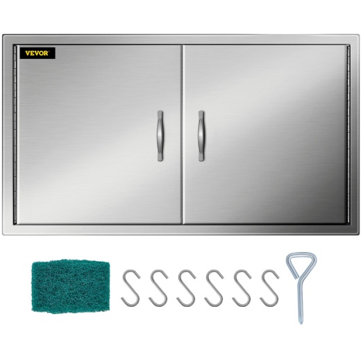 Vevor BBQ Access Door 42W x 21H Inch - Double BBQ Door Stainless Steel