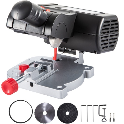 Vevor Mini Miter Cut-Off Chop Saw - 2 Blades, 0-45° Cutting, 1/2" Cutting Depth