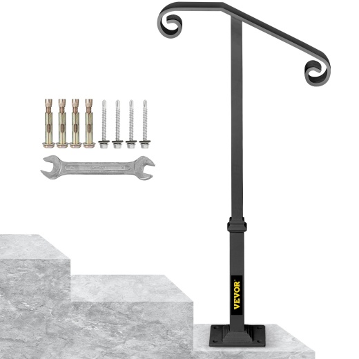 Vevor Handrails For Outdoor Steps - Wrought Iron Stair Railing