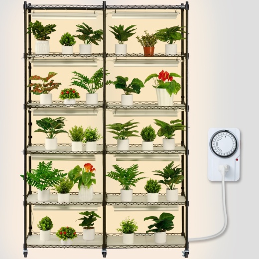 Vevor Plant Stand With Grow Light 6 Tiers 200W 59.1" Indoor Plant Grow Shelf