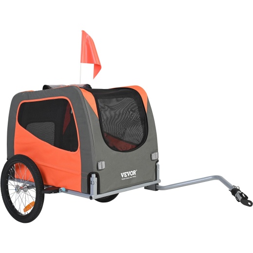 Vevor Dog Bike Trailer - Supports Up To 66 Lbs Pet Cart Bicycle Carrier