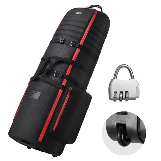 Vevor Golf Club Travel Bag Golf Luggage Case Cover With Wheels 1800D Oxford