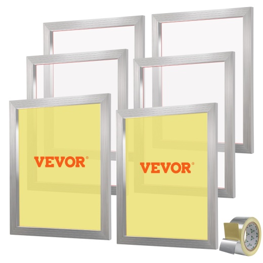 Vevor Screen Printing Kit - 6 Pieces Aluminum Silk Screen Frames for DIY T-Shirt Printing