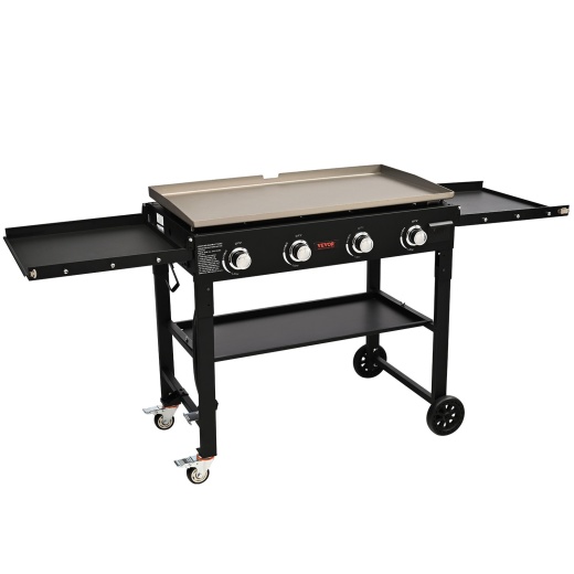 Vevor Commercial Griddle on Cart, 36" Heavy Duty Manual Flat Top Griddle