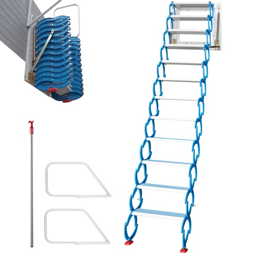 Vevor Attic Steps Pull Down 12 Steps Attic Ladder