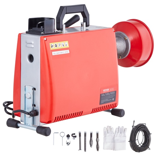 Vevor Drain Cleaner Machine 66Ft X 5/8" 250W Sewer Snake Auger Manual Feed