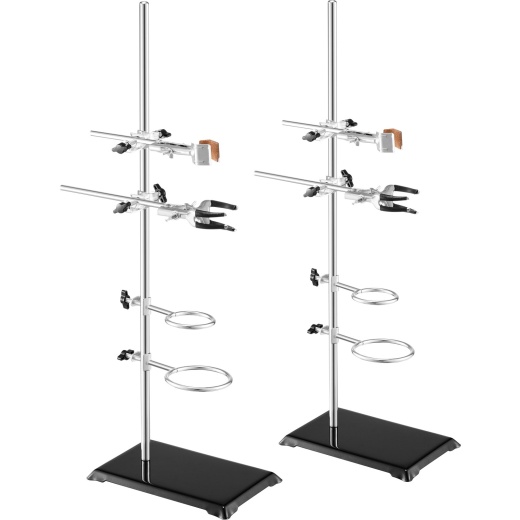 Vevor Lab Stand Support - Laboratory Retort Support Stand 2 Sets, Steel Lab Stand 23.6" Rod and 8.3" x 5.5" Cast Iron Base