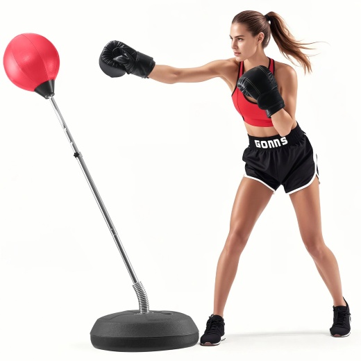 Vevor Punching Bag, Reflex Boxing Bag for Kids & Adults - Height Adjustable Free Standing Strike Bag Set with Boxing Gloves