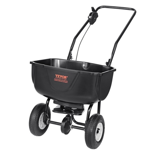 Vevor Broadcast Spreader - 60 Lb Walk-Behind Turf Spreader with 8 Wheels