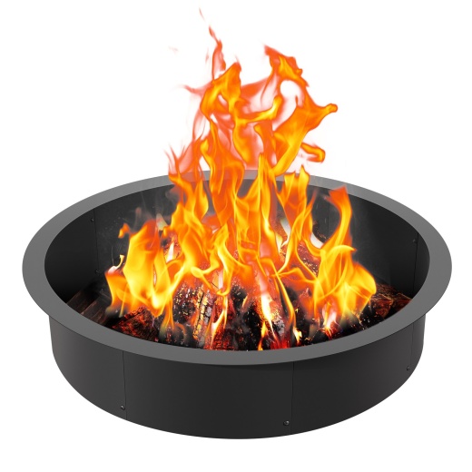 Vevor Fire Pit Ring Round 40” Outer 36” Inner Steel Liner Diy Campfire Firepit