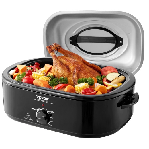 Vevor Electric Roaster Oven - 24 Qt Turkey Roaster with Self-Basting Lid