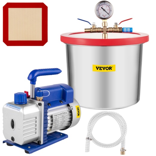 Vevor Vacuum Chamber With Pump - 2 Gallon Vacuum Degassing Kit