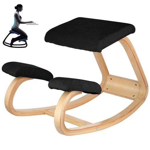 Vevor Wooden Ergonomic Kneeling Chair Memory Seat Cushion Relieving Body Pain