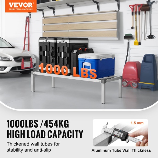 Newly Upgraded！Vevor Aluminum Dunnage Rack Stationary Dunnage Rack 48” X 20” X 12” Storage Rack