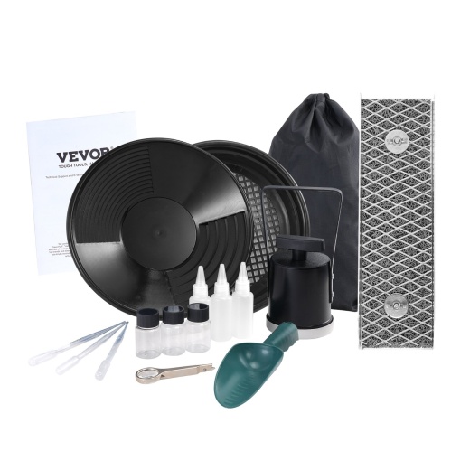Vevor Mini Sluice Box Gold Panning Kit - 12Inch Aluminum Alloy Gold Mining Equipment