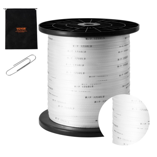 Vevor Polyester Pull Tape, 1/2" X 1053' Mule Tape Flat Rope, 1250 Lbf Tensile Capacity