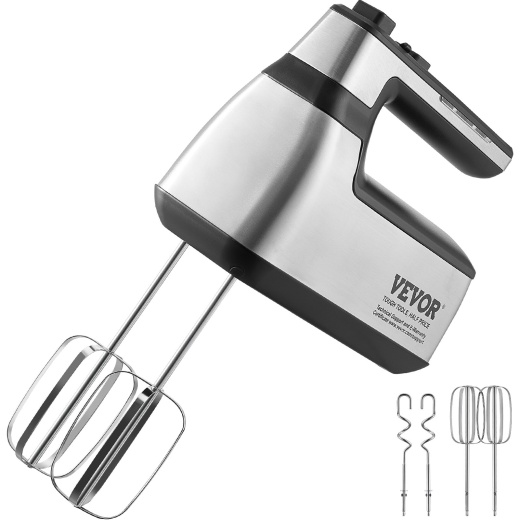 Vevor Cordless Electric Hand Mixer - 250W Continuously Variable Electric Handheld Mixer
