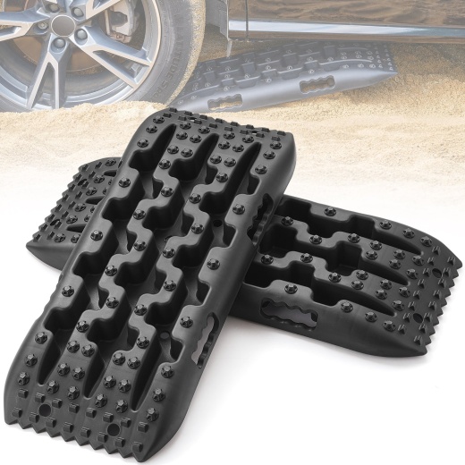 Vevor 2Pcs Traction Boards For Mud, Snow & Sand - Short Black