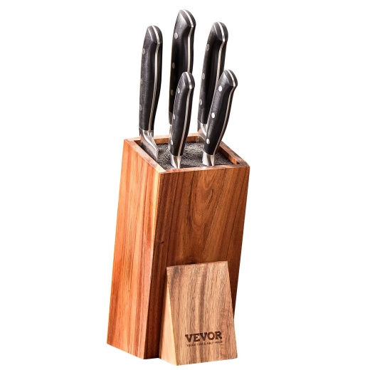 Vevor Universal Knife Holder, Acacia Wood Knife Block