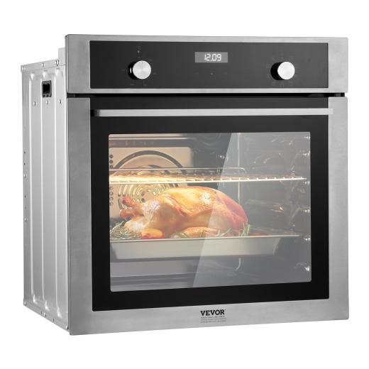 Vevor Single Wall Oven 24" Electric Built-In Wall Oven 9 Functions 2.68 Cu. Ft