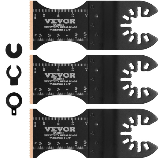 Vevor 3Pcs Carbide Oscillating Tool Blades, Universal Quick Release Oscillating Saw Blades