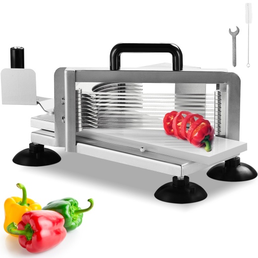 Vevor Commercial Tomato Slicer - 3/8 Inch Tomato Cutter Slicer with Non-Slip Feet