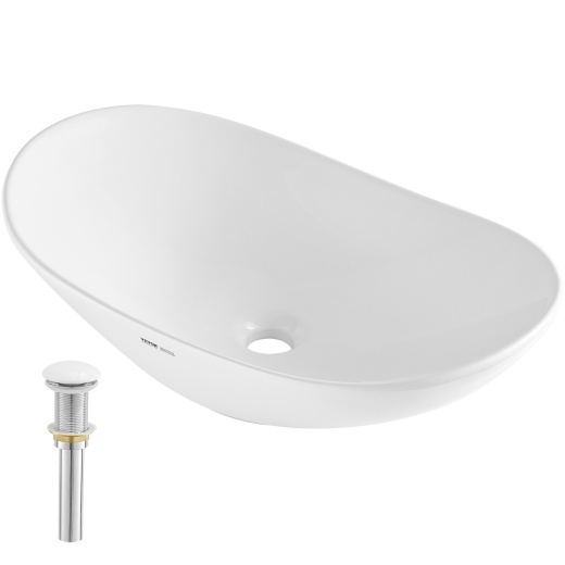Vevor Modern Ceramic Vessel Sink 23.3" X 14.2" Bathroom Vanity Bowl Countertop