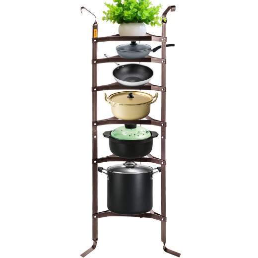 Vevor 6-Tier Cookware Stand - Carbon Steel Multi-Layer Pot Rack