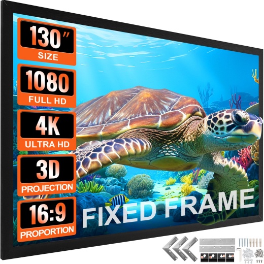 Vevor Projector Screen Fixed Frame 130 Inch Diagonal 16:9