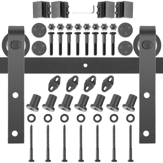 Vevor 10Ft Sliding Barn Door Hardware Kit - Heavy Duty Carbon Steel