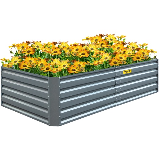 Vevor Galvanized Raised Garden Bed, 80" x 40" x 19" Metal Planter Box