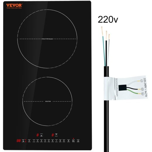 Vevor Electric Cooktop - 2 Burners Induction Stove Top with LED Touch Screen