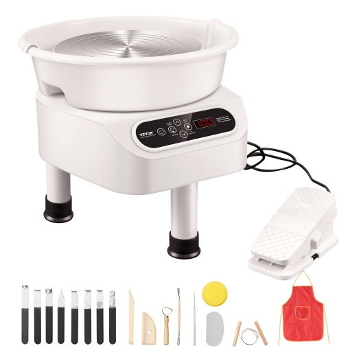 Vevor Pottery Wheel: 11-Inch Electric Pottery Forming Machine with Foot Pedal and LCD Touch Screen