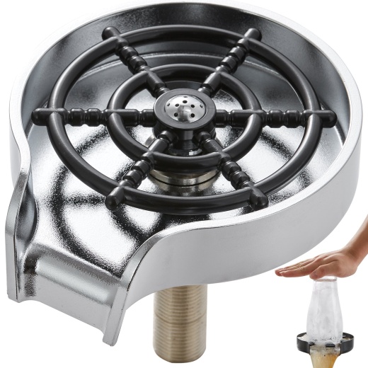 Vevor Glass Rinser with 10 Powerful Spraying Jets - Rotating Cup Washer for Sink