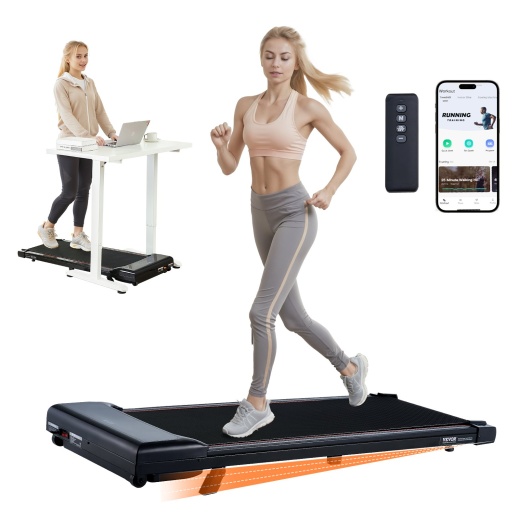 Vevor Walking Pad Under Desk Incline Treadmill For Home Office Working Jogging