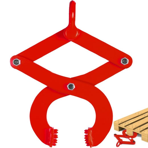 Vevor Pallet Puller - 1T Steel Single Scissor Red Clamp