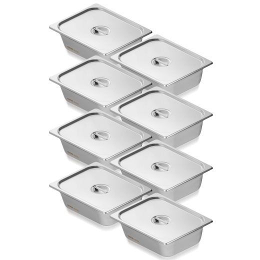 Vevor 8 Pack Hotel Pans – Commercial-Grade Stainless Steel Steam Table Pans