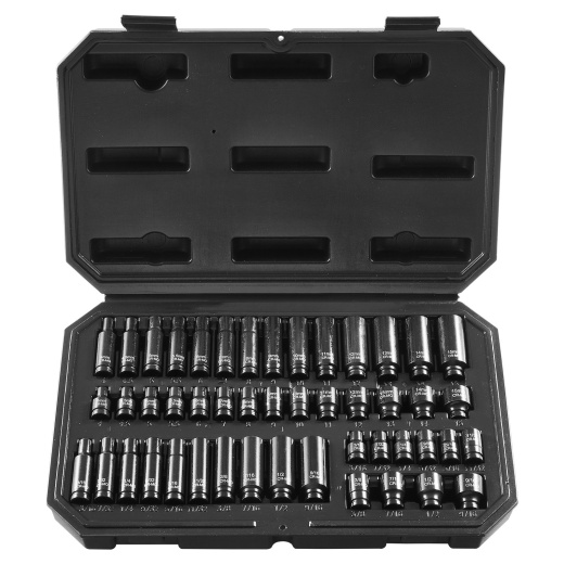 Vevor Impact Sockets Set 48Pcs 6-Point 1/4" Drive Bit Ratchet Tool Kit Case
