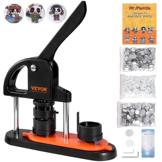 Vevor Button Maker, 1.25 Inch/32Mm Pin Maker With 500Pcs Button Parts