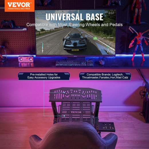Vevor Heavy Duty Racing Wheel Stand For Logitech G923/G920/G29 Max330lbs Compact