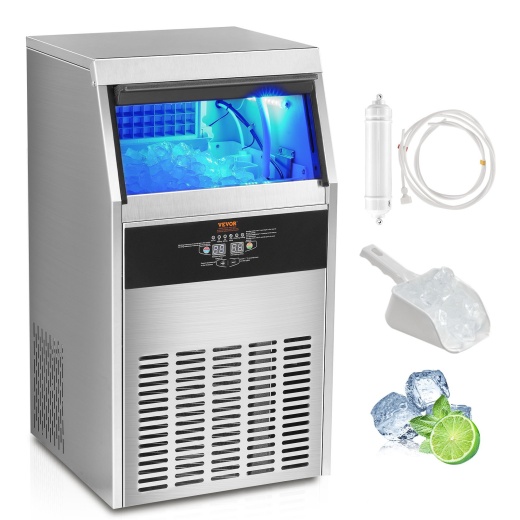 Vevor Commercial Ice Maker - 100Lbs/24H Freestanding Ice Maker Machine
